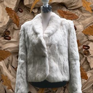 Circa 1970s white rabbit fur jacket